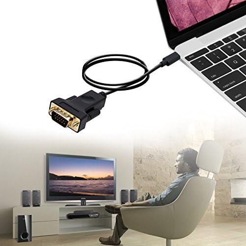 USB-C'den Vga'ya,CableDeconn Thunderbolt 3 Tip C'den Vga'ya Erkek Dönüştürücü Adaptör Kablosu 1.8 M