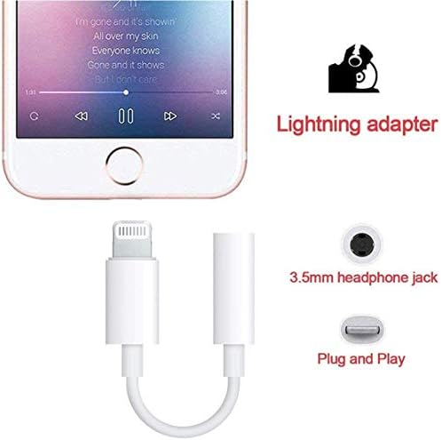 [Apple MFi Sertifikalı] Yıldırım 3.5 mm Kulaklık/Kulaklık / Kulaklık Ses Jakı( 2 Paket), Kordon Dongle Aux Kablosu ile Uyumlu