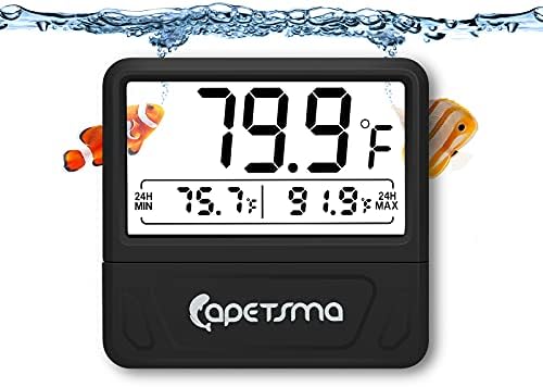 capetsma akvaryum termometresi Dijital Balık Tankı termometresi Büyük LCD Ekran Kayıtları Yüksek ve Düşük Su Sıcaklığı 24 saat