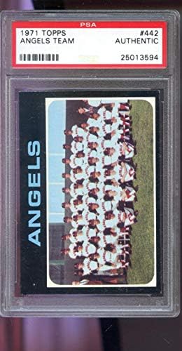 1971 Topps 442 California Angels Takımı Fotoğraf PSA OTANTİK Dereceli Beyzbol Kartı