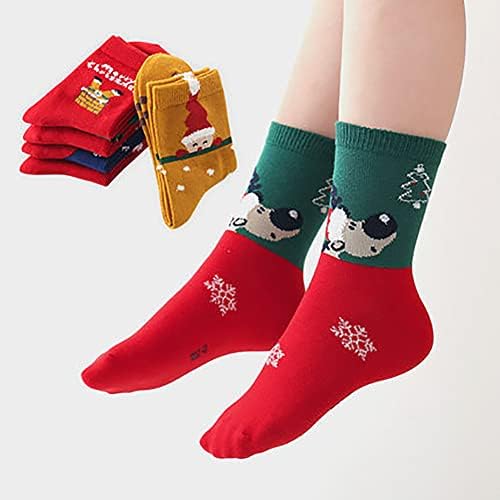 5 Pairs Bebek Kız Erkek Noel Ayak Bileği Ekip Çorap Pamuk Sevimli Kardan Adam Santa Çorap Noel Hediyeler için 1-6 T Toddlers