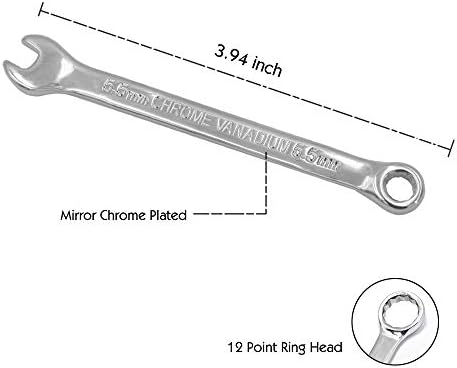 Metrik Kombinasyon Anahtarı Seti, 5.5 mm Ticari Sınıf Damla Dövme Somun Anahtarları, 4 Paket