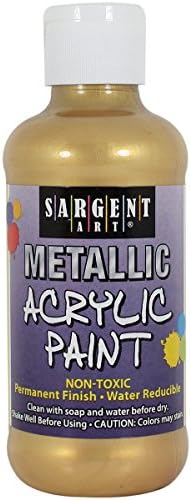 Sargent Sanat 8 Ons Sıvı Metal Akrilik Boya, Bronz Renk, Parlak Mat Kaplama, Hızlı Kuru Formülü, Toksik Olmayan