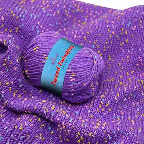 KnitPal Tüvit Pırıltılar Kitting veya Crocheting Battaniye için Yumuşak Akrilik Benekli Bebek İpliği, 8 skeins, 696 yards/400