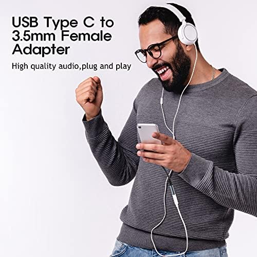 USB C 3.5 mm Kulaklık Jak Adaptörü, Tip C Aux Ses Dongle kablo kordonu Hi-Res DAC için Piksel 5 4 3 2 1 XL, Samsung Galaxy