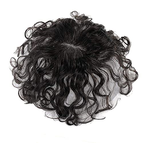 Maery Kıvırcık insan saçı Topper Üst Kısa Saç Parçası Wiglet Hairpieces İnceltme Saç, 2. 7x3. 1 El Dokuması Görünmez Taç Topper