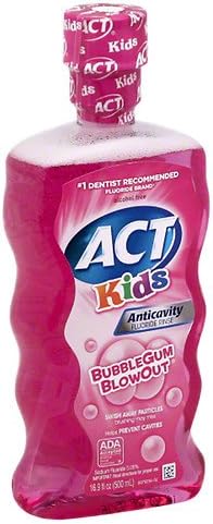 ACT Kids Anti-Kavite Florür Durulama, Sakız 16.9 fl oz (479.11 g) 6'lı Paket