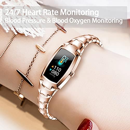 Kadınlar için akıllı saat, IP68 Su Geçirmez Spor Izci ile Kalp Hızı Kan Basıncı Kan Oksijen Izleme Mesaj Hatırlatma Pedometre