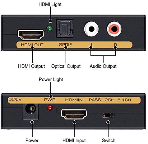 4 K HDMI Audio Extractor Splitter, avedio linkler 1080 P HDMI HDMI Ses Dönüştürücü + Optik Toslink SPDIF + RCA L/R Stereo Analog