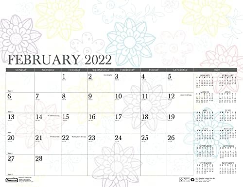 House of Doolittle 2022 Aylık Masa Pedi Takvimi, Kaprisli Doodle Rengi, 22 x 17 İnç, Ocak - Aralık (HOD188-22)