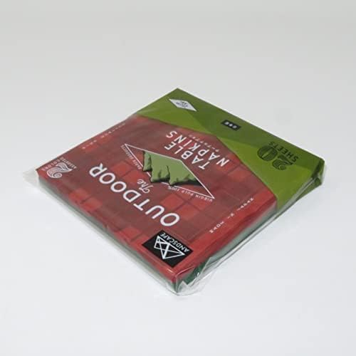 Japon Tek Kullanımlık Kağıt Peçeteler 20 Yaprak, 9.8 X 9.8 (25X25 cm), Kırmızı ve Yeşil İşaretli Desen