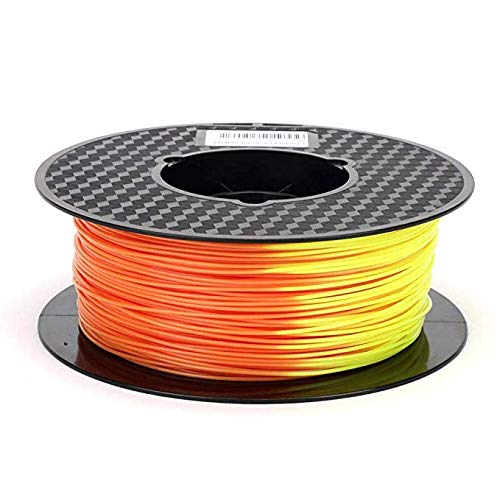 Kehuashina Sıcaklık ile Renk Değiştirme 3D Yazıcı PLA Filament,Turuncudan Sarıya, 1.75 mm, Boyutsal Doğruluk + / - 0.05 mm,