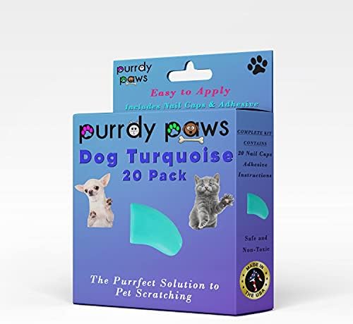 Köpek Pençeleri Turkuaz için Purrdy Paws Yumuşak Tırnak Kapakları