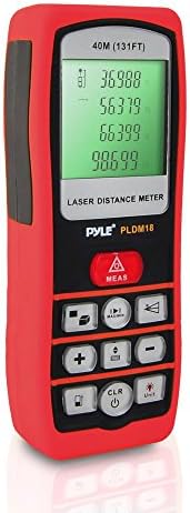 Pyle PLDM18 El Lazer Mesafe Ölçer ile Arkadan Aydınlatmalı LCD Ekran ve Doğrudan / Dolaylı Hacim / Alan Ölçüm