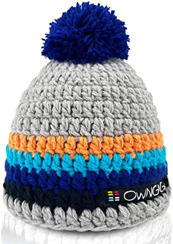 OWNGİGİ Renkli Bere Şapka El-Tığ Işi Kısa Şapka Ponpon Polar Astarlı Kayak Kafatası Kap Şapka Erkekler ve Kadınlar için