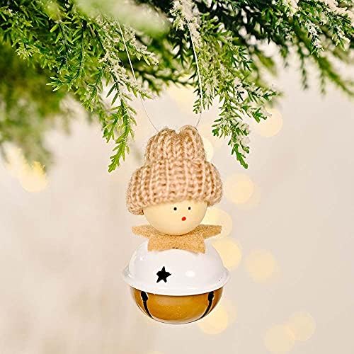 LİANGCHEN Noel Örme Şapka Çan Kolye Süsler Peluş Asılı Noel Bebek Çan Heykelcik Süslemeleri Noel Tatil Parti Aksesuarları için(Pembe)