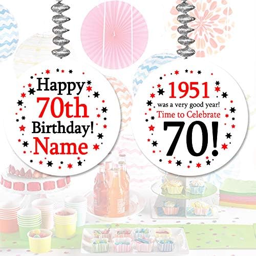 1951 70. Doğum Günü Özel Dangler (3/Paket) Partypro tarafından