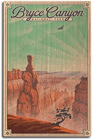 Fener Basın Bryce Canyon Ulusal Parkı, Utah, Bryce Noktası, Litografi Ulusal Parkı Serisi Ahşap Duvar Burcu (10x15 Rustik Ev