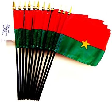 MADE İN USA!! 12 Burkina Faso Kutusu 4x6 Minyatür Masa ve Masa Bayrakları; Bu Bayraklar için Özel Olarak Yapılmış Özel Bir