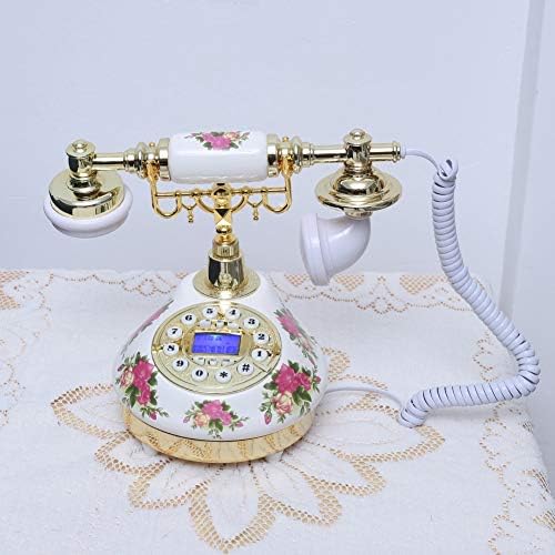 Junluck Retro Telefon-Antika Telefon FSK / DTMF Eski Moda Sabit Telefon Vintage Klasik Döner Arama Ev Telefonu için Ev/Otel/Banyo