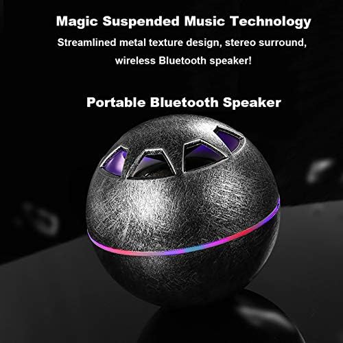Izzya Orb Levitating Bluetooth'un Hoparlörleri, LED ışıklı Manyetik Yüzer Kablosuz Hoparlör 360° Döndürme (Gümüş)