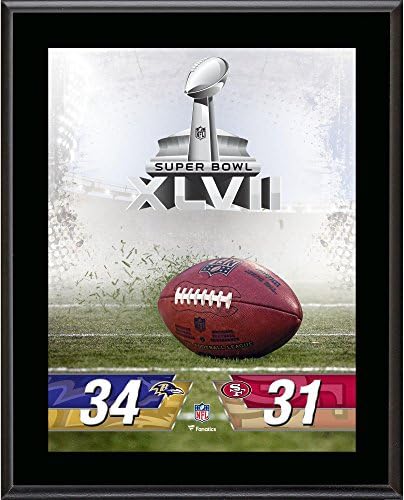 Baltimore Ravens vs San Francisco 49ers Super Bowl XLVII 10.5 x 13 Yüceltilmiş Plak - NFL Takım Plaketleri ve Kolajları
