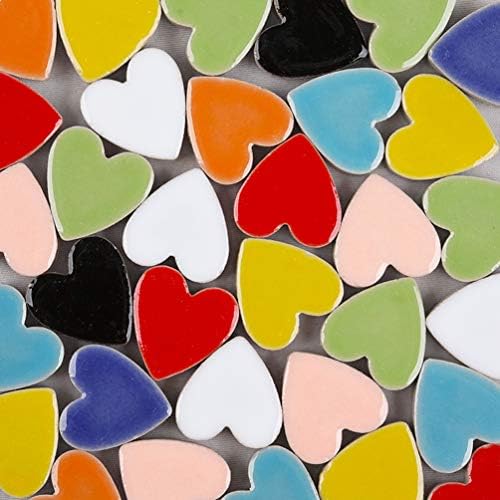 Renkli Mozaik Fayans - 24 Parça Paketi Çeşitli Vitray Seramik Mozaik Karo Malzemeleri için DIY El Sanatları, Tabaklar, Resim