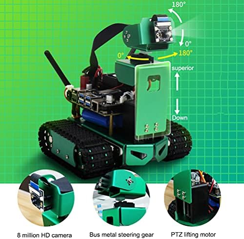HGYYIO DIY Robotik Kiti, akıllı Robot Araç Kiti 3 SERBESTLIK DERECELI PTZ, Robot Araç Kiti, KÖK Robot Kiti, 8 Milyon HD Kamera