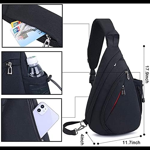 Erkekler için Askılı çanta, Seyahat için Gizli Hırsızlığa Karşı Cepli Askılı çanta Göğüs Omuz Çantası(siyah)