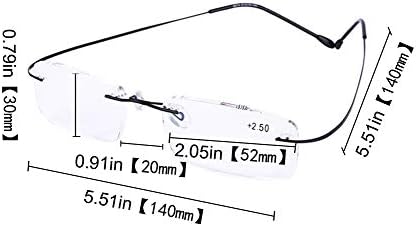 SOOLALA High End Hafif Titanyum Paslanmaz Çelik Çerçevesiz Okuma Gözlükleri