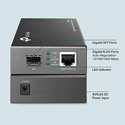 TP-Lınk Gigabit sfp'den Rj45'e Fiber Ortam Dönüştürücü / Fiberden Ethernet'e Dönüştürücü / 10/100/1000 Mbps RJ45 Bağlantı Noktasından