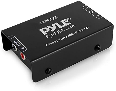 Pyle Fono Pikap Preamp-Mini Elektronik Ses Stereo Fonograf Preamplifikatör ve Operasyon 12 Volt DC Adaptör ve Monoprice 1.5