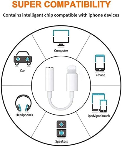 ıPhone 3.5 mm Kulaklık Adaptörü [Apple MFi Sertifikalı] 2 Paket Yıldırım 3.5 mm Kulaklık/Kulaklık jak adaptörü Aux Kablosu