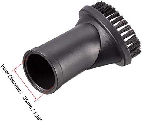 uxcell 35mm 1-3 / 8 İnç Elektrikli Süpürge Eki Oval Toz Fırçası Plastik Siyah