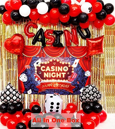 Casino Tema Parti Dekorasyon Las Vegas Doğum Günü Partisi Dino Casino Gece Poker Parti Malzemeleri Yetişkinler için Set Dahil