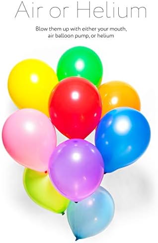 Dusico ® Balonlar Gökkuşağı Seti (100 Paket) 12 İnç, Çeşitli Parlak Renkler, Helyum Veya Hava Kullanımı İçin Güçlü Çok Renkli