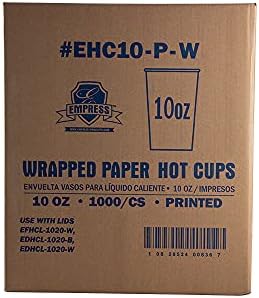 EHC10-P-W İmparatoriçe 10oz Sarılı Çömelme Kağıdı Sıcak Bardak Stok İmparatoriçe Baskı 20/50, kasa başına 1000