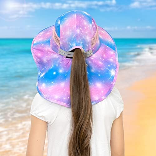 Çocuklar güneş şapkası UV Koruma Unicorn Yaz Plaj Oyun Şapka Geniş Ağız Boyun Flap Kızlar için 2-9 Yıl