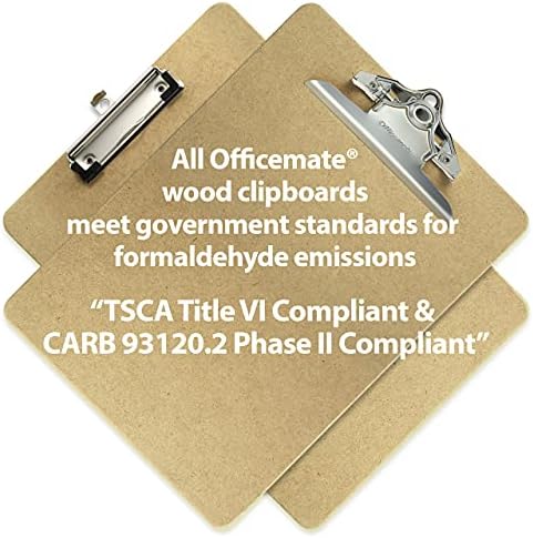 Officemate Recycled Wood Clipboard, Mektup Boyutu, 9 x 12,5, 6 Klipsli, 3 Paket (83133),Kahverengi