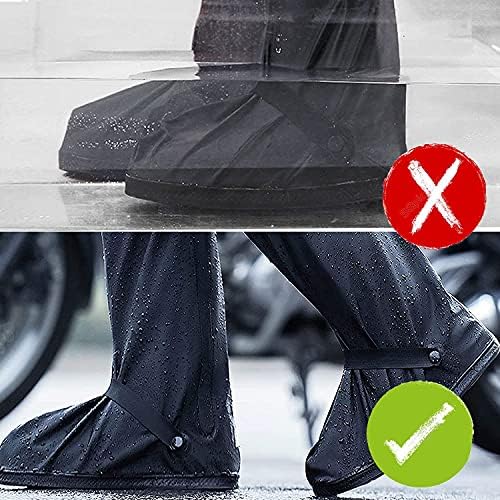 MAGİCDESİGN 2 Çift Siyah Su Geçirmez Ayakkabı Kapakları, Erkekler için Motosiklet yağmur Dişli, Reflektörlü Anti-Kar Yağmur