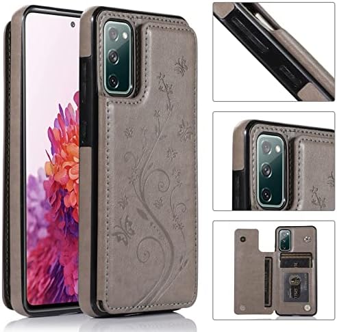 Telefon Kılıfı ıçin Samsung Galaxy S20 FE 5G/S20 Fan Edition ıle Temperli Cam Ekran Koruyucu kartlıklı cüzdan Kapak Standı