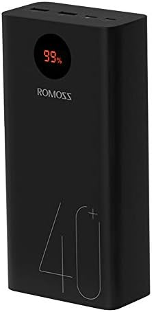 ROMOSS 40000mAh Güç Bankası, 18W PD ve QC Hızlı Şarj Taşınabilir Şarj Cihazı, 3 Çıkış ve 2 Giriş iPhone 12/11/XS/XR/X/8/8P,