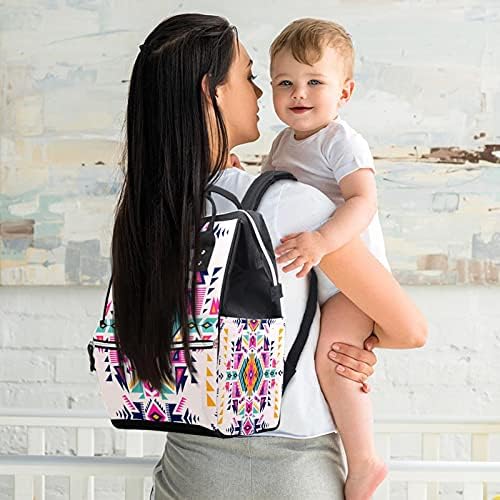 Renkli patternWomen sırt çantası bebek bezi çantası bebek bezi çantası rahat seyahat sırt çantası